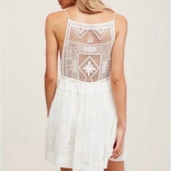Free People  White Crochet Free People Emily Dress Boho - Picture 13 of 13